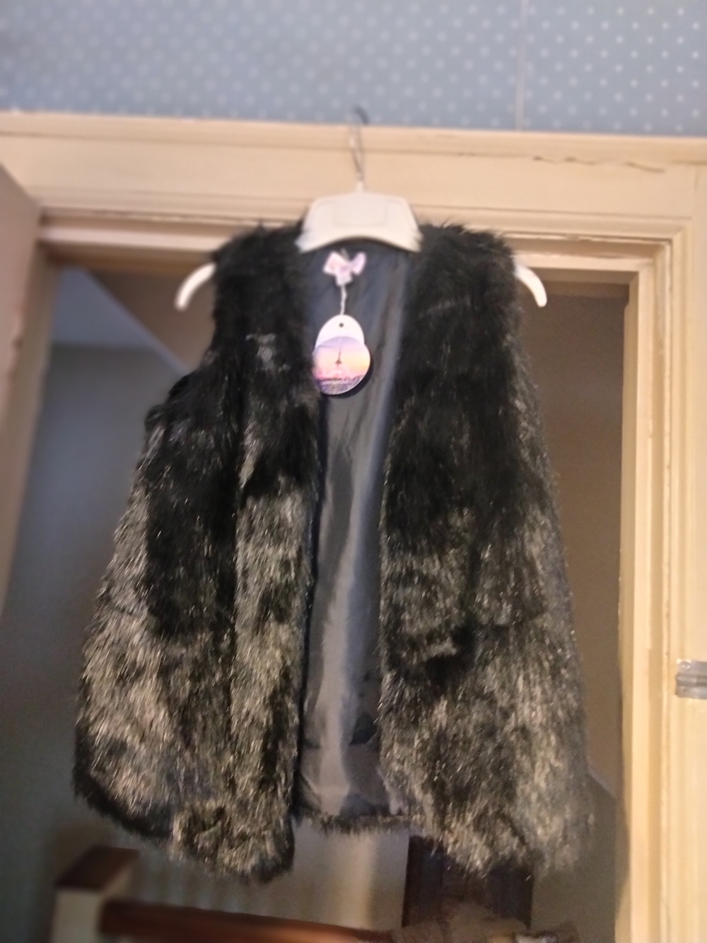 Love By Design Kids Black Faux Fur Vest